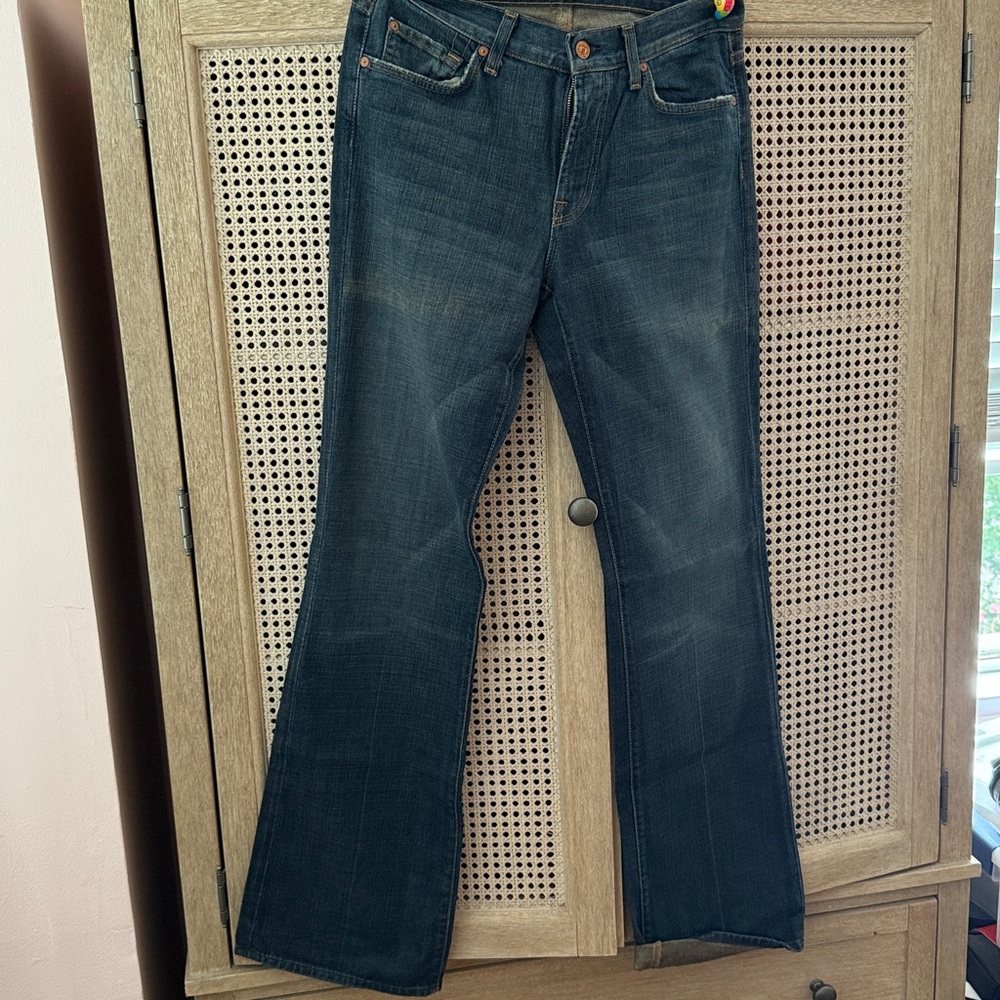7 For All Mankind Men's Bootcut Jeans - Dark Blue